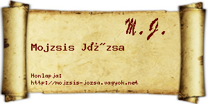 Mojzsis Józsa névjegykártya